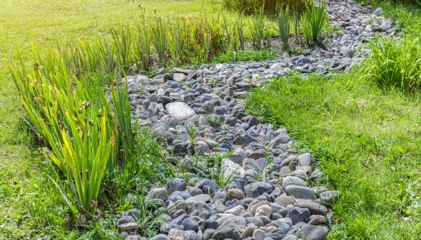 River Rock Garden Installation in Lawrenceville