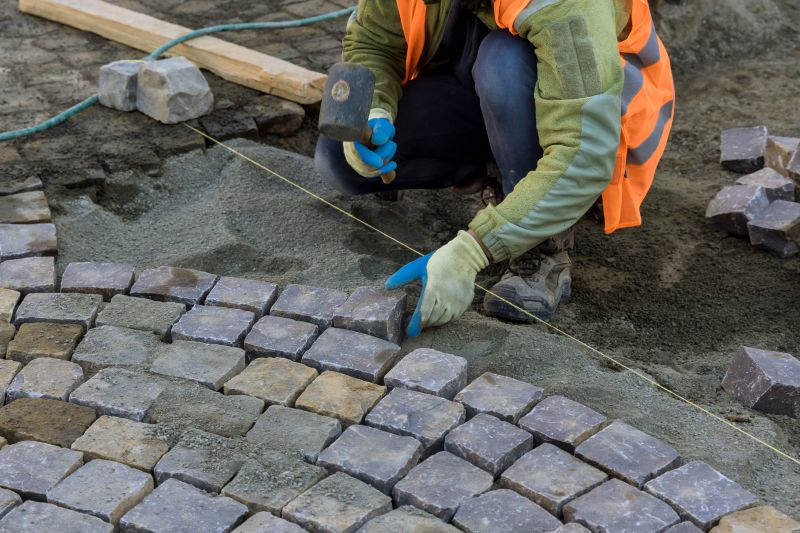 Laying pavers in pattern